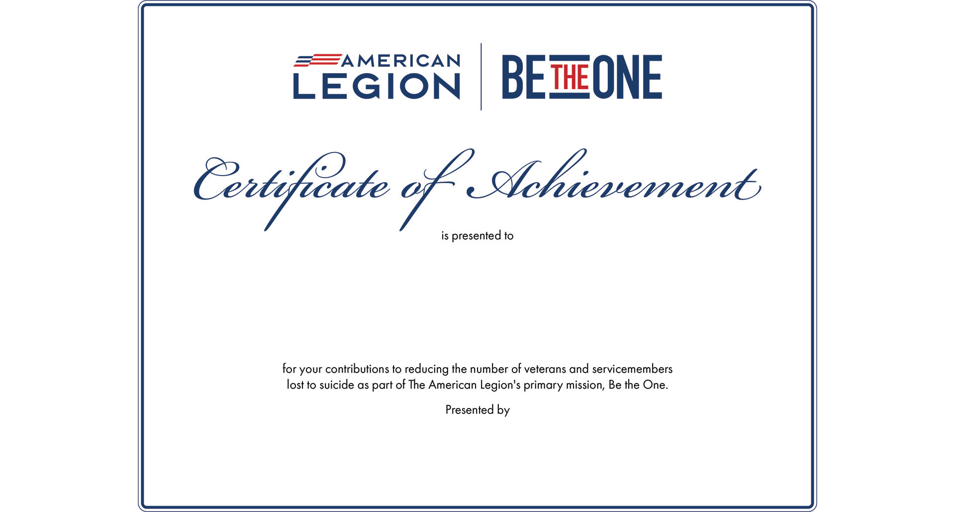 Be The One Certificate